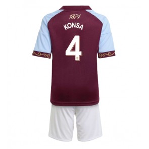 Aston Villa Ezri Konsa #4 Replika Babytøj Hjemmebanesæt Børn 2025-26 Kortærmet (+ Korte bukser)